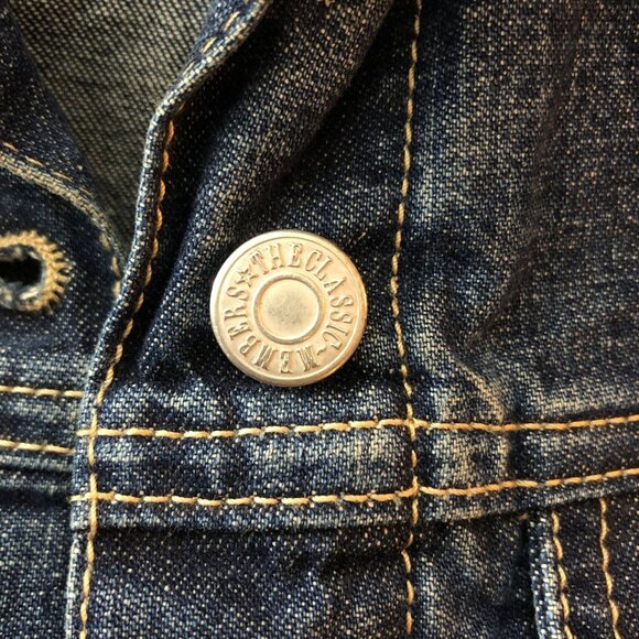 The Classic Members Womens Denim Jacket Retro Trucker Dark Wash Cotton 38 US M - Picture 5 of 5